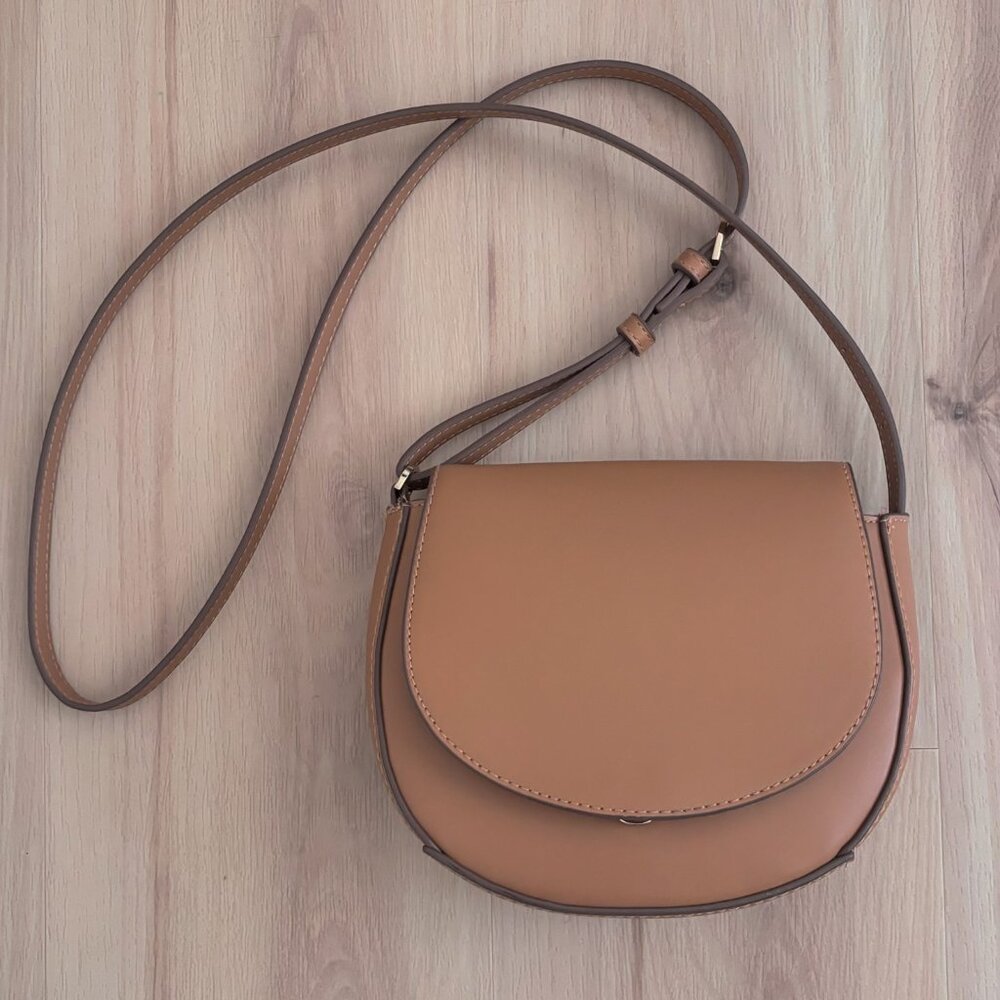 Light Tan Faux Leather Crossbody bag